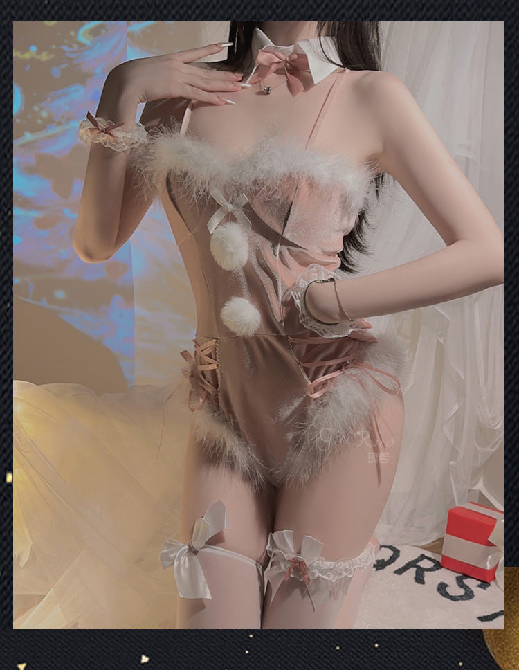 Bunny Girl in Christmas Teddy Set (Set Include: Teddy, Pair of Wrist Band, Collar, Headdresses and Leg bands)